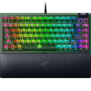 Razer BlackWidow V4 75% Mechanical Gaming Keyboard: Hot-Swappable Design - Compact & Durable - Orange Tactile Switches - Chroma RGB - MF Roller & Media Keys - Comfortable Wrist Rest - Phantom Green