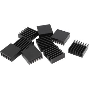 uxcell 10 Pcs Black Aluminum Radiator Heat Sink Heatsink 14mm x 14mm x 6mm