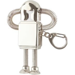 Metal Robot Shape 64GB USB 2.0 Flash Drive with Keychain Cool Cartoon Memory Stick Cute Jump Drive Wedding Thumb Drive Novelty Flash Drive Data Storage U Disk Xmas Gifts (Silver)
