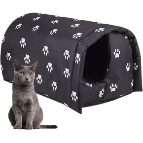 Cat House for Outdoor Cats in Winter, Outdoor Cat Houses for Feral Cats Weatherproof, Cat House Thickened Weatherproof Foldable, Stray Cats Shelter