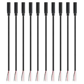 10Pcs 1Ft 3.5mm 1/8" Stereo Audio Female Jack to Bare Wire Open End Cable, TRS 3Pole Socket Connector Pigtail Cable for Speaker Headphone Headset Earphone DIY Repair Replacement