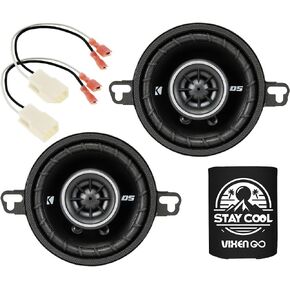 KICKER Speakers 3.5 inch for Chrysler 200 (w/Alpine Amp) 2015-2017 Upgrade Kit - Pair of DS Series with Harness, Coaxial 3 1/2 Car Audio Rear Door Speaker DSC350, 43DSC3504