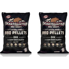 Bear Mountain BBQ Premium All Natural Oak Wood Smoker Conplets for Smoker Grill ، Gas Outdoor ، الفحم ، الشواية الكهربائية ، 40 رطلاً (2 عبوة)