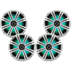 Kicker LED White OEM استبدال Marine 8 "4Ω حزمة مكبر صوت محورية - 4 مكبرات صوت