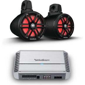 Rockford Fosgate-M2WL-8B 2-Way Color Optix 8 "Black Wake Tower مكبرات صوت مع مضخم PM600X4