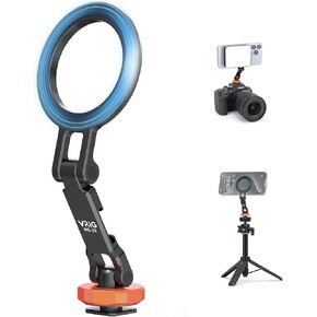 VRIG Magnetic Phone Mount Holder with Cold Shoe, Adjustable Foldable & Rotatable Metal Magsafe Camera Mount Phone Holder for iPhone, Tripods, Camera, Monitoring, Stabilizers