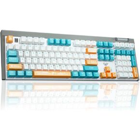AULA F3050 Wireless Mechanical Keyboard, Custom Hotswap, Ergonomic, LED Backlit Keys, USB-A, Blue Switch, Gaming, Windows PC, Mac OS, Linux Compatible