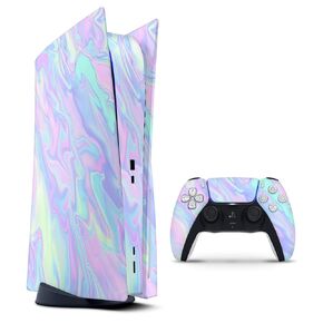 قزحية Dahlia v1-تصميم غطاء كامل للغطاء على شكل قطعة صغيرة متوافقة مع وحدة التحكم في Sony PlayStation 5 (محرك الأقراص) + وحدة تحكم