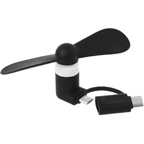2 in 1 Type C Micro USB Mini Fan for Phones Portable Type-C USB -C for Cell Phone Cooling Fans USB Fan Cell Phone Fans Type C Micro USB Handheld Cell Phone Cooling Small Fan Long Service