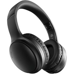 Bluetooth Headphones Over Ear,60H Playtime Wireless Headphones with Pro-Level Active Noise Cancellation, Foldable Lightweight Headset, Deep Bass for Home Office Cellphone PC, Bluetooth 5.3, Black