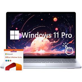 Dell Touchscreen 16 "كمبيوتر Inspiron المحمول ، Windows 11 Pro 64GB RAM 2TB SSD ، AMD RYZEN 7 8840U POTALTOR ، FHD 1920 X 1200 Display ، Microsoft Office Lifetime Suite ، Backlit Keyboard ، Ice Blue
