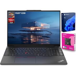 Lenovo ThinkPad E16 Gen 2 Laptop | 16" WUXGA | AMD Ryzen 7 7735U | 64GB DDR5 | 2TB SSD | Fingerprint | Backlit Keyboard | HDMI | Wi-Fi 6 | Windows 11 Pro | Bundle with ADATA 512GB External SSD