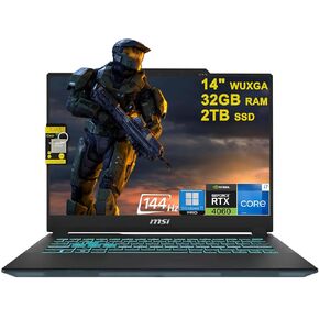 MSI Cyborg 14 Gaming Laptop 14" WUXGA IPS 144Hz (100% sRGB) Intel 10-core i7-13620H (Beats i9-12900H) 32GB DDR5 1TB SSD GeForce RTX 4060 Backlit USB-C Win11Pro w/ICP Accessory