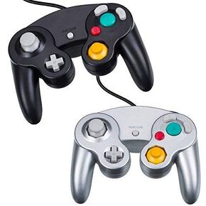 Lot Of 2 Gaming Joysticks Controllers Set For GameCube Black Silver