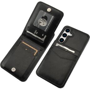 KIHUWEY for Samsung Galaxy S25 Plus Case Wallet with Credit Card Holder, Flip Premium Leather Magnetic Clasp Kickstand Heavy Duty Protective Cover for Samsung Galaxy S25 Plus 6.7" (Black)