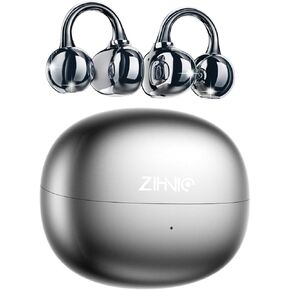 ZIHNIC S26 Wireless Clip on Earbuds, Open Ear Wireless Bluetooth 5.4 Headphones with Mic, IPX5 Waterproof, 35Hr Play time, Light Weight -Rose-Gold
