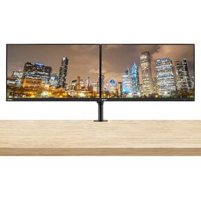 Lenovo ThinkVision S24e-20 23.8" Full HD 1920 x 1080 WLED LCD Monitor 2-Pack, 250 Nit, FreeSync, HDMI-VGA, Raven Black Bundle with Adjustable Desk Mount Monitor Stand