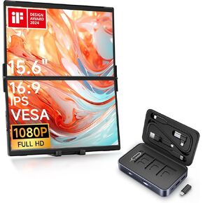 شاشة محمولة JSaux Flipgo Lite 15.6 'مع 12 في محطة الإرساء المغناطيسي كمبيوتر محمول USB