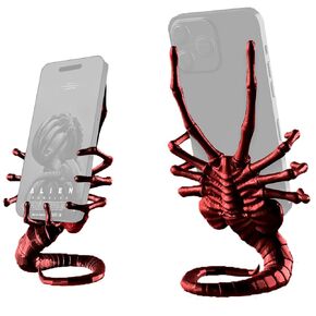 Xenomorph Facehugger 3D Printed Phone Holder, facehugger phone holder, Multi-Function, Holds Phones up to 3.3 in Wide (Red)