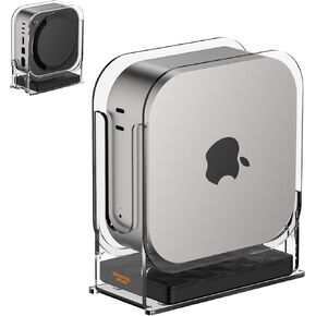 Desing Wish Mac Mini M4 Stand Acrylic Upright Desktop Mount Holder for Mac Mini M4/M4 Pro 2024, Convenient Acess to Power Button, Ventilation Heat Dissipation (Clear)
