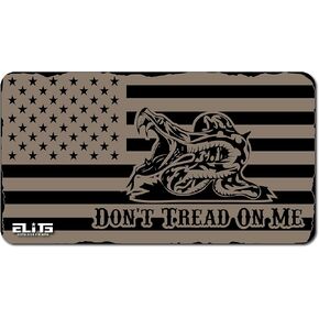 MFG Coyote TAN Colored Gadsden Don't Tread ON ME USA Flag Gun Cleaning MAT 12inch x 22inch. Made in The USA. Free Wallet Bottle Opener Included.