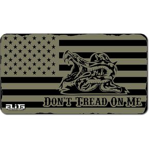 MFG Army OD Green Colored Gadsden Don't Tread ON ME USA Flag Gun Cleaning MAT 12inch x 22inch. Made in The USA. Free Wallet Bottle Opener Included.