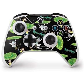 Skinit Decal Gaming Skin Compatible with Xbox One S Controller - Officially Licensed Warner Bros Rick and Morty Portal Pattern Design