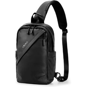 mixi EliteSeries Sling Bag Small Casual Daypack Crossbody Chest Bag One Shoulder Travel Backpack Waterproof Lightweight Versatile-13 Inch, Black