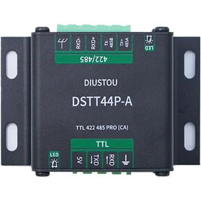 Metal Case TTL 422 485 Serial Module SP3485 Level Converter Chip with Isolation with Multi-Protection Serial Communication Adaptor Support 5V Power Supply Industrial Communication Adaptor