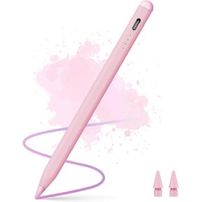 Lanteso Stylus Pencil for iPad 2018-2024, Tilt Sensitivity, Palm Rejection, Compatible with iPad 6/7/8/9/10th, Mini 5/6th, Pro 11/12.9", Air 3/4/5th/M2, Pink