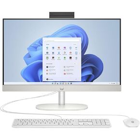 HP 2024 All-in-One Desktop | 24-cr000 | 23.8" 1920x1080 IPS | Intel-8 Core i3-N300 | 16GB DDR4 | 512GB SSD Windows 11 Home | Wi-Fi 6 - Bluetooth 5.3 True Vision 1080p + IR Camera - Shell White