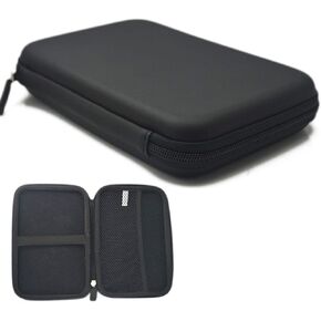 CableVantage 2.5" External Hard Drive Disk Case Portable Power Bank External Battery Bag Hand Carry Zipper Travel Earphone Charege Cable HDD Pouch Cover Black