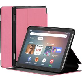 All-New Fire HD 8 & 8 Plus Case Tablet (الجيل الثاني عشر/العاشر ، 2024/2022/2020) ، غطاء حامل قابل للتعديل متعدد المعدلات مع ظهور TPU الناعم والاستيقاظ التلقائي/النوم ، غير متوافق مع Alcatel TCL-Navy Blue