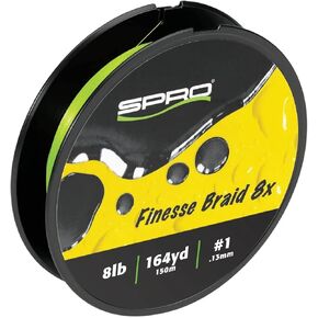 SPRO Fishing SFB8X-8LGM150 Finesse Braid 8X 8Lbs 150M/164Y Lime Green