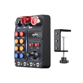 PXN Multi-functional Sim Racing Button Box for Windows PC, CB1 USB PC Racing Simulator Instrument Center Control Button Box with 30 Programmable Buttons and Adjustable RGB Lighting