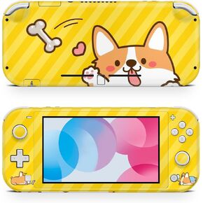 Zoomhitskins Switch Lite Association ، متوافقة مع Switch Lite Skin ، Dog Pastel Pastel Pink Gray Puppy Anime ، 3M فينيل ، متين وتناسب ، سهل التثبيت ، مصنوع في الولايات المتحدة الأمريكية