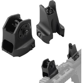 Fixed Iron Sights Set, Tactical Backup Front and Rear Sight Combo Set, D Machine Scope Sight, Rapid Transition Backup Sight Set for 20 mm Picatinny Weaver Rail Mount