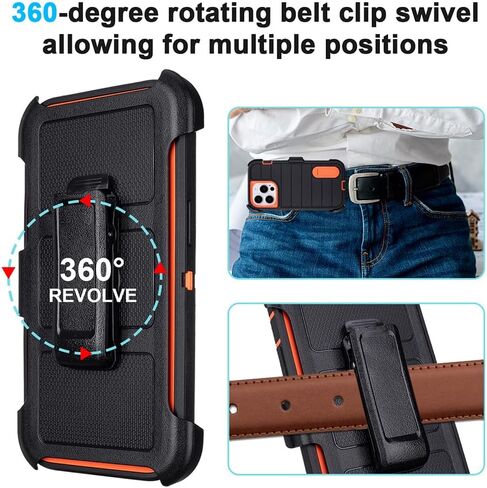 for Phone Case iPhone 14 Pro Max Case Belt Clip Heavy Duty Kickstand Black in Saudi Arabia