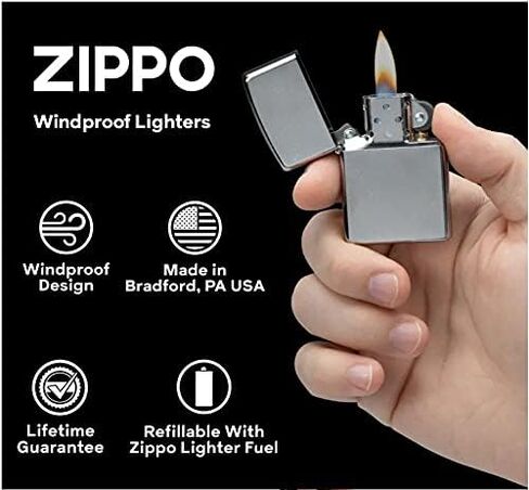 Zippo أخف وزنا - رسالة مخصصة مخصصة نقش Chrome Lindproof Windplight Chrome 250 in Saudi Arabia