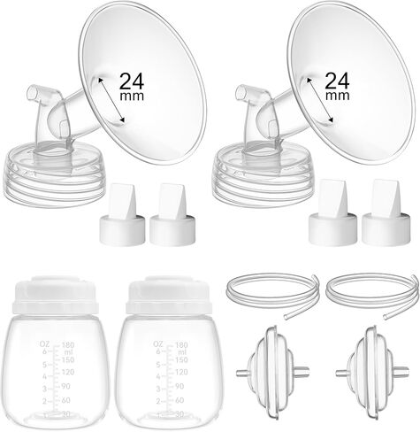 كوب مجموعة حليب مضخة الثدي من TOVVILD - متوافق مع Spectra S1/S2/S9، ليست ملحقات أصلية، استبدل مجموعات مضخة الثدي، أجزاء أنابيب كوب تجميع الحليب ذات الحافة 24 مم in Kuwait