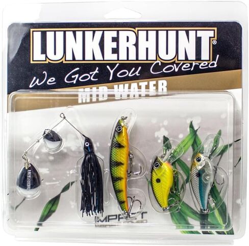 LUNKERHUNT Deep Diving Crankbaits – 4-Pack | Premium Hard Bait Fishing Lures for Bass, Walleye & Saltwater | Ideal for Deep Water Action in Kuwait