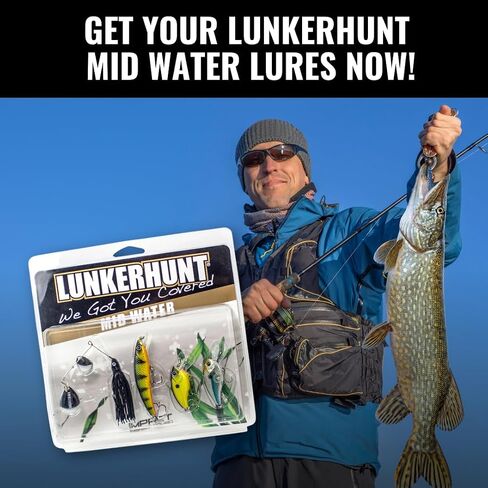 LUNKERHUNT Deep Diving Crankbaits – 4-Pack | Premium Hard Bait Fishing Lures for Bass, Walleye & Saltwater | Ideal for Deep Water Action in Kuwait