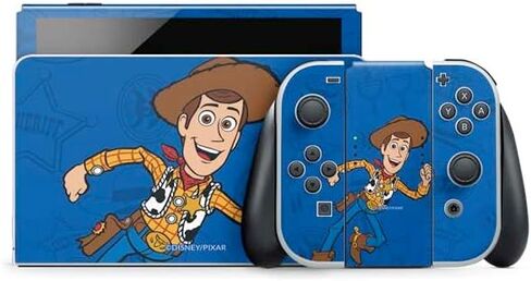 Skinit Decal Gaming Skin Compatible with Nintendo Switch OLED (2021) - Officially Licensed Disney Toy Story Sheriff Woody Design in Saudi Arabia