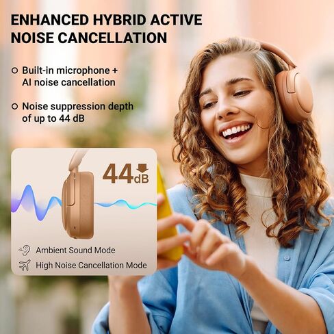 Edifier V80 Hybrid Active Noise Cancelling Headphones, True Wireless Over Ear Bluetooth Headset with 45H Playtime Hi-Res Audio Fast Charging Multipoint Connection for Travel Home Office (Navy) in Saudi Arabia