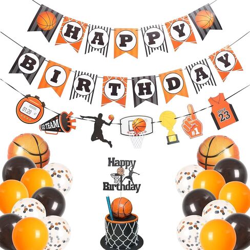 ديكورات عيد ميلاد كرة السلة من بوكين - لافتة عيد ميلاد سعيد لكرة السلة، لوازم تزيين حفلات سلام دنك للأطفال والمراهقين والأولاد في يوم عيد الميلاد أفكار راية دعائم الصور in Kuwait