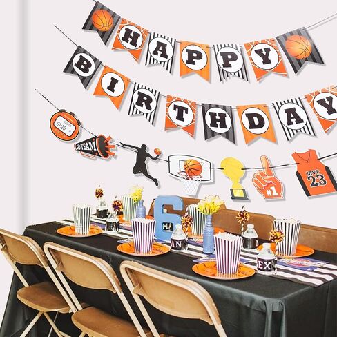 ديكورات عيد ميلاد كرة السلة من بوكين - لافتة عيد ميلاد سعيد لكرة السلة، لوازم تزيين حفلات سلام دنك للأطفال والمراهقين والأولاد في يوم عيد الميلاد أفكار راية دعائم الصور in Kuwait