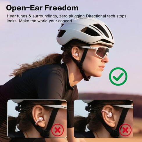 ZIHNIC S26 Wireless Clip on Earbuds, Open Ear Wireless Bluetooth 5.4 Headphones with Mic, IPX5 Waterproof, 35Hr Play time, Light Weight -Rose-Gold in Kuwait