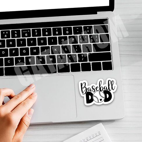 Baseball Dad Sticker (3pcs) – Waterproof Vinyl Decal for Laptop, Tumbler, Water Bottle, Scrapbook – Cute Baseball Gift for Dad, Papa, Daddy, Coach – Father's Day Gift – 3" x 2.1" in Saudi Arabia