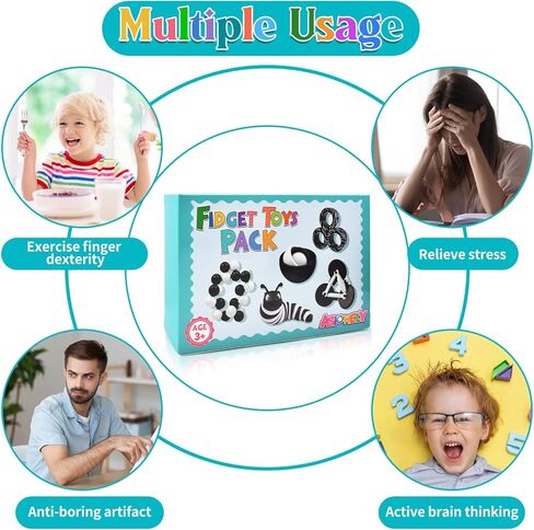 Fidget Toys Adults Pack, Sensory Toys Pack Easter Basket Stuffers for Kids Teen Autism, Desk Toy Stress Relief Toys Gift for ADHD in Kuwait