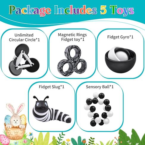 Fidget Toys Adults Pack, Sensory Toys Pack Easter Basket Stuffers for Kids Teen Autism, Desk Toy Stress Relief Toys Gift for ADHD in Kuwait